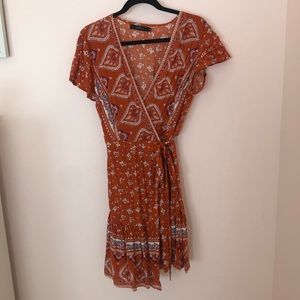 Orange Wrap Dress